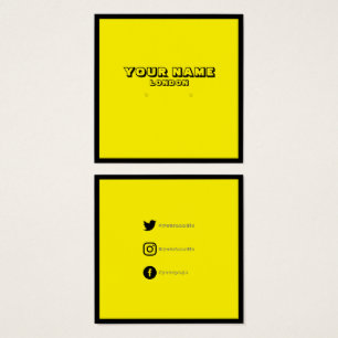 ネオン黄色のイヤリング、ソーシャルメディアディスプレイカード。