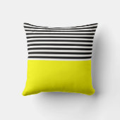 ネオン黄色(白黒ストライプ) クッション (裏面)