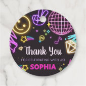 ネオン10代の若者13歳の誕生日パーティーラウンド フェイバータグ (正面)