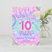ネオン10誕生日招待状2桁 招待状 (スタンド正面)