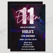 ネオン11誕生日 招待状 (正面/裏面)