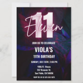 ネオン11誕生日 招待状 (正面)