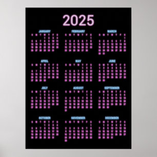 ネオン2025カレンダー ポスター