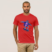 ネオン3Dスケルトンスケートボード – おもしろストリートウェア Tシャツ (正面フル)