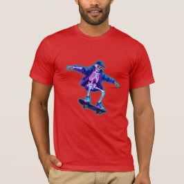 ネオン3Dスケルトンスケートボード – おもしろストリートウェア Tシャツ