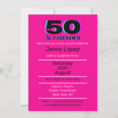 ネオン50歳誕生パーティー 招待状 (裏面)