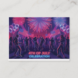 ネオン7月4日お祝いダンスパーティー エンクロージャーカード