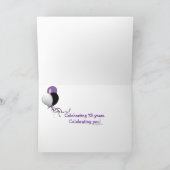 ネオン75th誕生日のサインと花火のバルーン カード (内部)