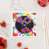 ネオン80のテーマ |40とフライヒップホップ40歳の誕生日 スタンダードカクテルナプキン (インサイチュ)