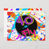 ネオン80のテーマ |40とフライヒップホップ40歳の誕生日 ポストカード (正面/裏面)