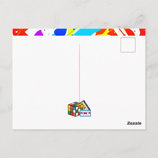 ネオン80のテーマ |40とフライヒップホップ40歳の誕生日 ポストカード (裏面)