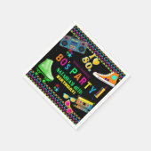 ネオン80の誕生日パーティー スタンダードカクテルナプキン (角)