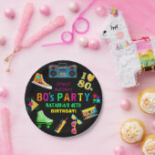 ネオン80の誕生日パーティー ペーパープレート (パーティー)