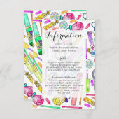 ネオン80年代90年代のレトロキャンデおもしろいィー柄 エンクロージャーカード (正面/裏面)