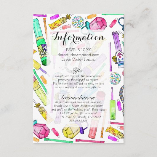 ネオン80年代90年代のレトロキャンデおもしろいィー柄 エンクロージャーカード (正面)