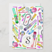 ネオン80年代90年代のレトロキャンデおもしろいィー柄 招待状 (裏面)