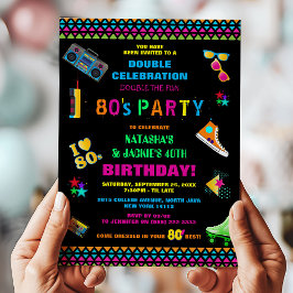 ネオン80'sジョイント誕生日パーティー 招待状