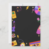 ネオン80s対90sレトロディスコミステープ誕生日パーティー 招待状 (裏面)