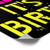 ネオン90のヒップホップ誕生日パーティーポスター ポスター (角)