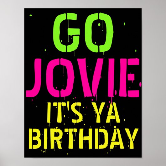 ネオン90のヒップホップ誕生日パーティーポスター ポスター (正面)