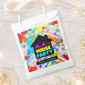 ネオン90のレトロヒップホップテーマハウスパーティー カラフル フェイバーバッグ (クリップ留めされた状態)