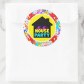 ネオン90のレトロヒップホップテーマハウスパーティー カラフル ラウンドシール (バッグ)