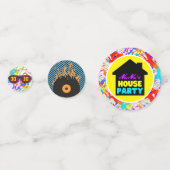 ネオン90のレトロヒップホップハウスパーティーカラフル写真 コンフェッティ (裏面)