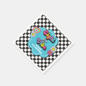 ネオン90年代レトロエイトはヴィベ8誕生日 スタンダードカクテルナプキン (角)