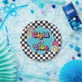 ネオン90年代レトロエイトはヴィベ8誕生日 ペーパープレート (パーティー)