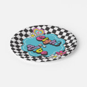 ネオン90年代レトロエイトはヴィベ8誕生日 ペーパープレート (アングル)