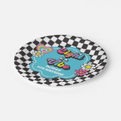 ネオン90年代レトロエイトはヴィベ8誕生日 ペーパープレート (アングル)