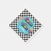 ネオン90年代レトロセブンはヴィベ7誕生日 スタンダードカクテルナプキン (角)