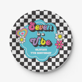 ネオン90年代レトロセブンはヴィベ7誕生日 ペーパープレート