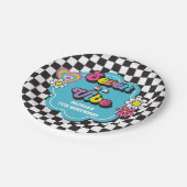 ネオン90年代レトロセブンはヴィベ7誕生日 ペーパープレート (アングル)