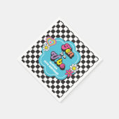 ネオン90年代レトロテンはヴィベ10誕生日 スタンダードカクテルナプキン (角)