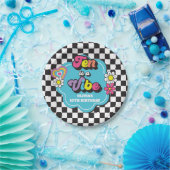 ネオン90年代レトロテンはヴィベ10誕生日 ペーパープレート (パーティー)