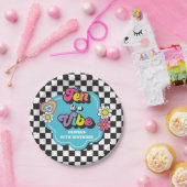 ネオン90年代レトロテンはヴィベ10誕生日 ペーパープレート (パーティー)