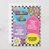 ネオン90年代レトロ12はヴィベ12誕生日 招待状 (正面)