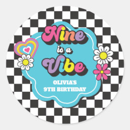 ネオン90年代レトロ9はヴィベ9誕生日 ラウンドシール