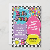 ネオン90sレトロ誕生日 招待状 (正面)