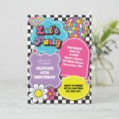 ネオン90sレトロ誕生日 招待状 (スタンド正面)