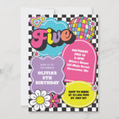 ネオン90sレトロ5誕生日 招待状 (正面)