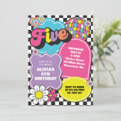 ネオン90sレトロ5誕生日 招待状 (スタンド正面)