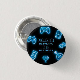 ネオン いつでも ビデオゲーム お誕生日 缶バッジ