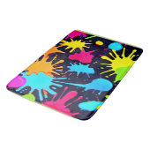 ネオン(ばちゃばちゃ)跳ねるアート:鮮やか抽象芸術表現主義 バスマット (アングル)