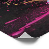 ネオン(ばちゃばちゃ)跳ねるオンアカラフルスニーカー ポスター (角)