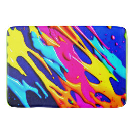 ネオン(ばちゃばちゃ)跳ねるデザイン バスマット