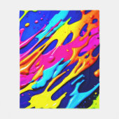 ネオン（ばちゃばちゃ）跳ねるデザイン フリースブランケット (正面)