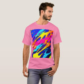 ネオン（ばちゃばちゃ）跳ねるデザイン Tシャツ (正面フル)