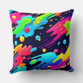 ネオン（ばちゃばちゃ）跳ねるフロー クッション (裏面)